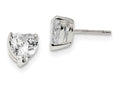 FJC Finejewelers Sterling Silver 8mm Heart Cubic Zirconia Stud Earrings
