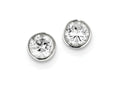 FJC Finejewelers Sterling Silver 6mm Cubic Zirconia Round Bezel Stud Earrings