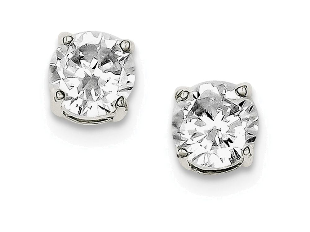 FJC Finejewelers Sterling Silver Round Cubic Zirconia Stud Earrings