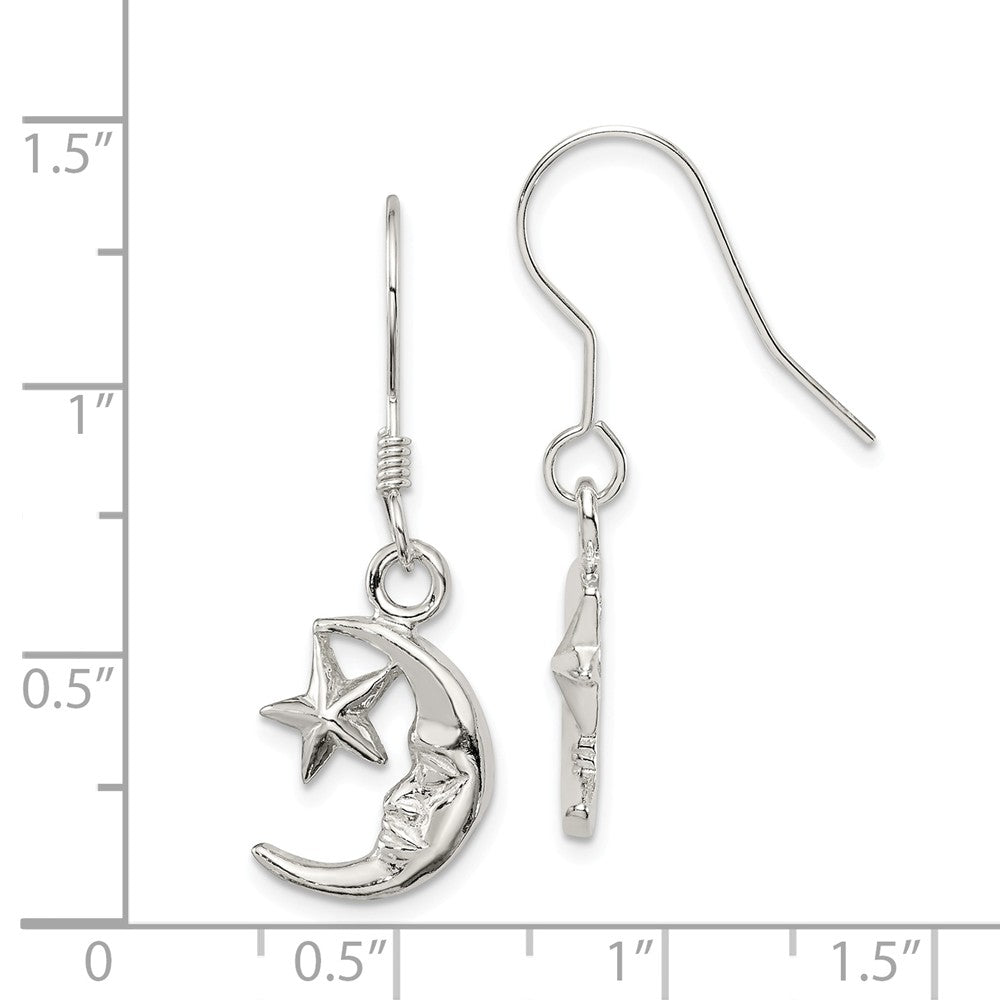 FJC Finejewelers Sterling Silver Moon and Star Earrings