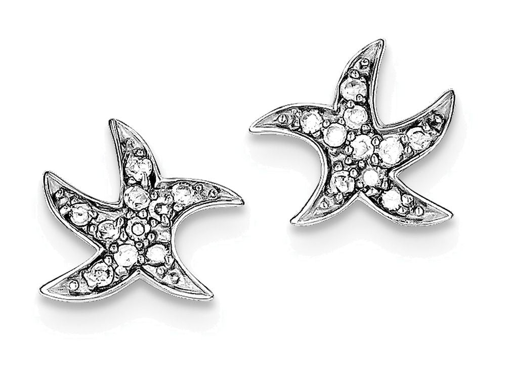 FJC Finejewelers Sterling Silver Cubic Zirconia Starfish Earrings