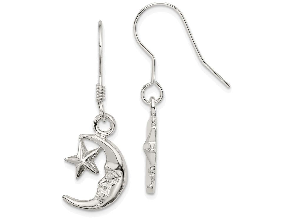 FJC Finejewelers Sterling Silver Moon and Star Earrings