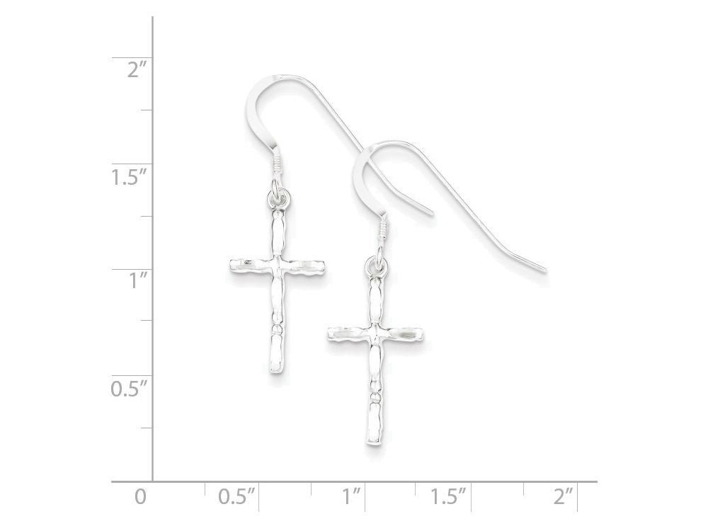 FJC Finejewelers Sterling Silver Polished Cross Earrings