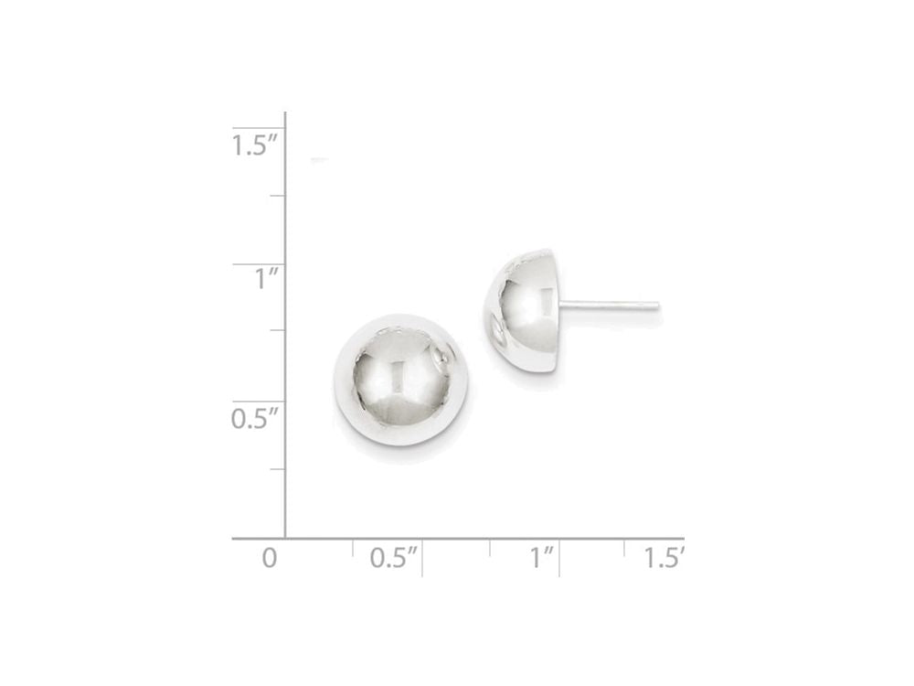 FJC Finejewelers Sterling Silver 12mm Half Ball Earrings