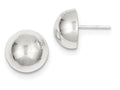 FJC Finejewelers Sterling Silver 12mm Half Ball Earrings