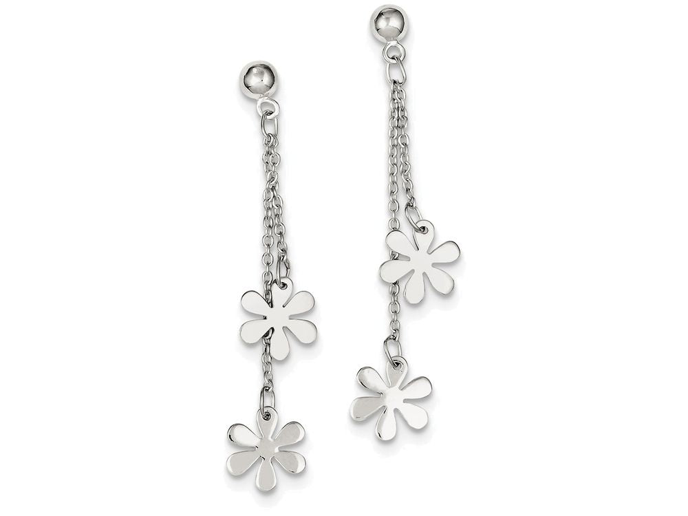 FJC Finejewelers Sterling Silver Flower Dangle Post Earrings