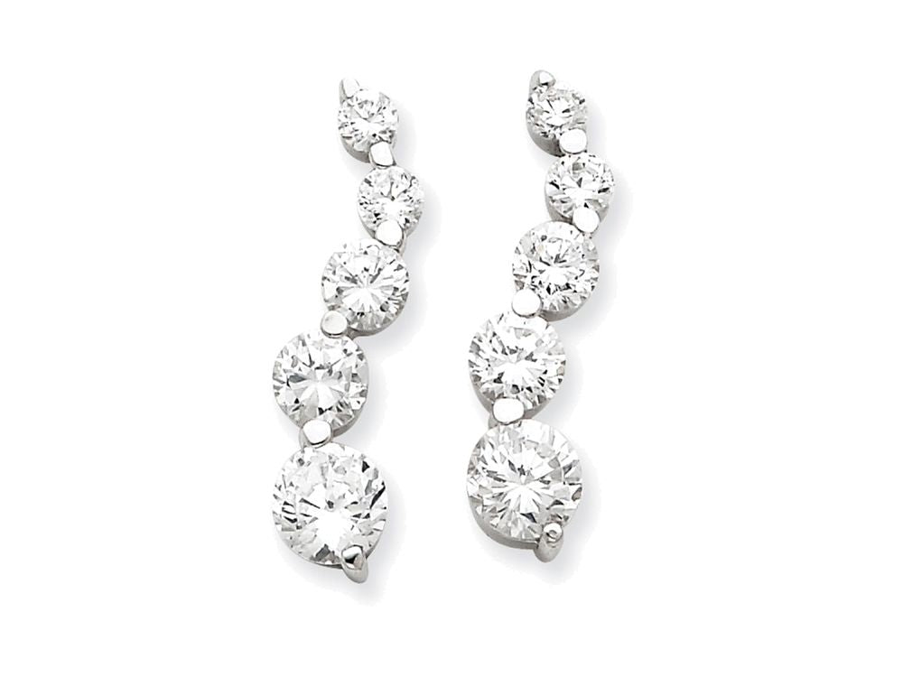 FJC Finejewelers Sterling Silver Cubic Zirconia Journey Earrings