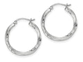 FJC Finejewelers Sterling Silver Satin and Bright Cut Twist Hoop Earrings