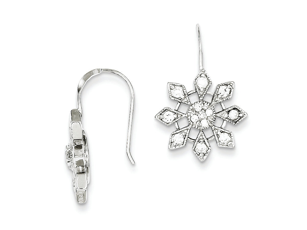 FJC Finejewelers Sterling Silver Cubic Zirconia Snowflake Earrings