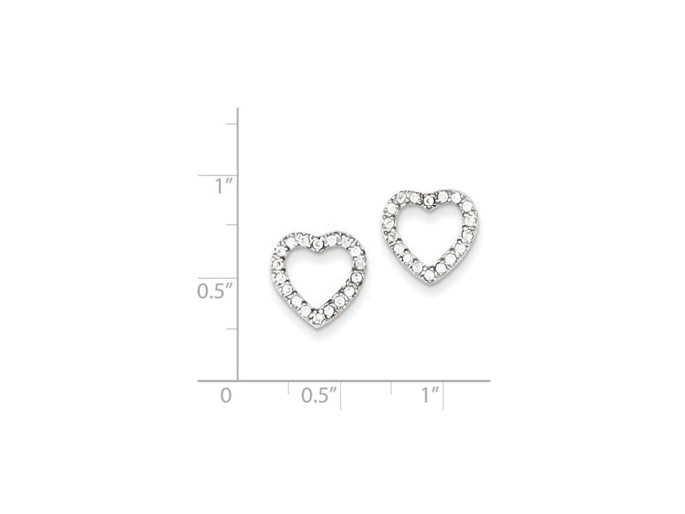 FJC Finejewelers Sterling Silver Cubic Zirconia Heart Post Earrings