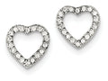 FJC Finejewelers Sterling Silver Cubic Zirconia Heart Post Earrings