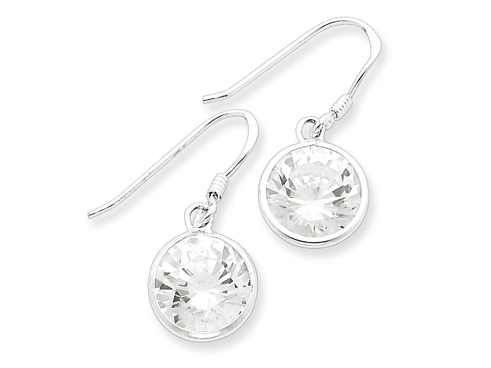 FJC Finejewelers Sterling Silver Round Clear Cubic Zirconia Earrings