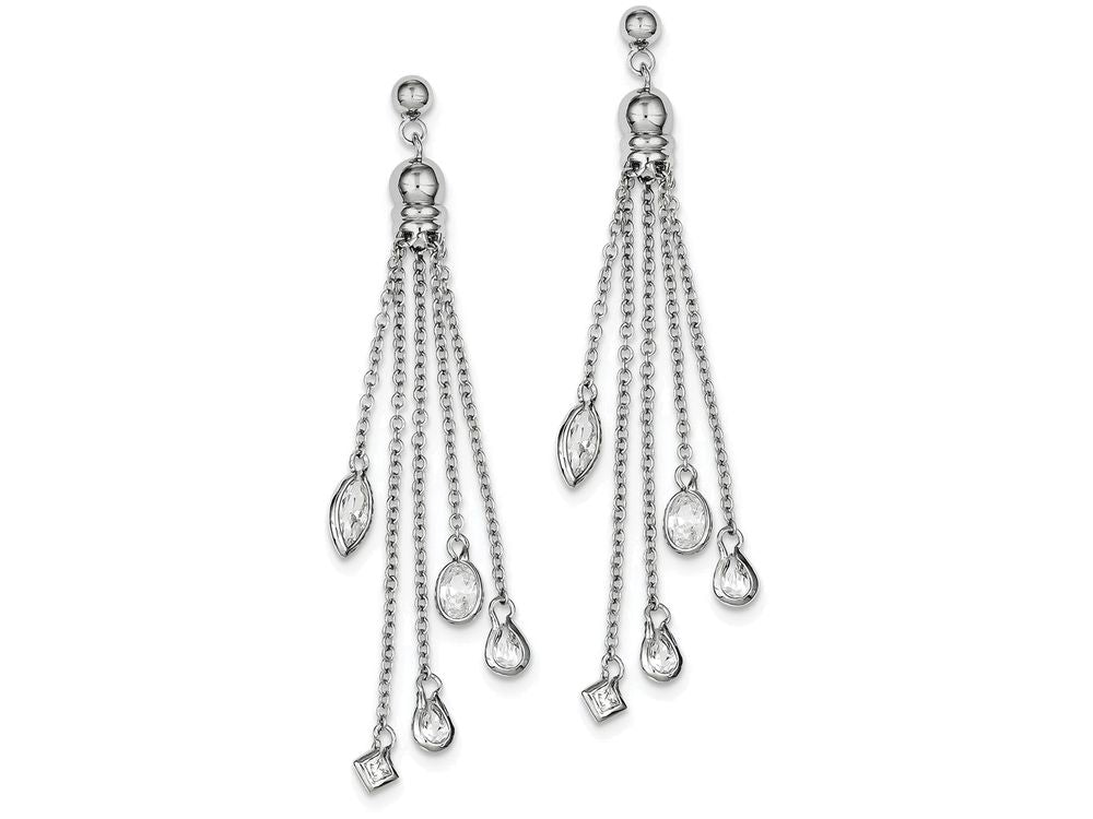 FJC Finejewelers Sterling Silver Cubic Zirconia Dangle Post Earrings
