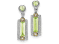FJC Finejewelers Sterling Silver Light Green Cubic Zirconia Post Earrings