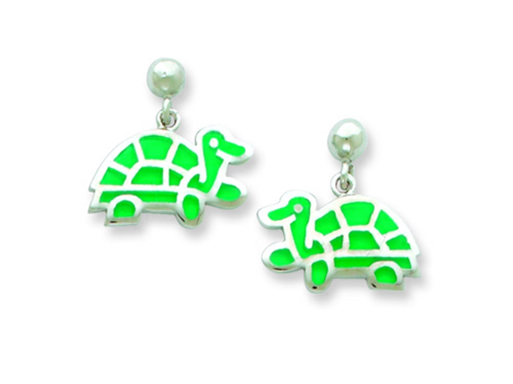 FJC Finejewelers Sterling Silver Turtle Resin Earrings