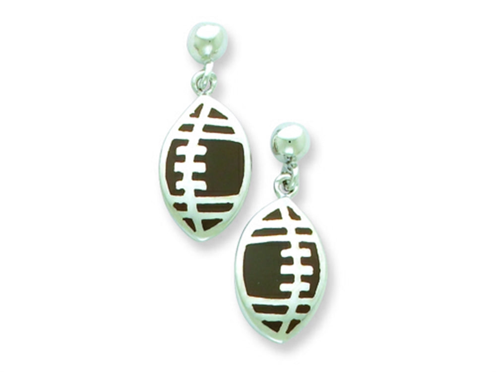 FJC Finejewelers Sterling Silver Football Resin Earrings