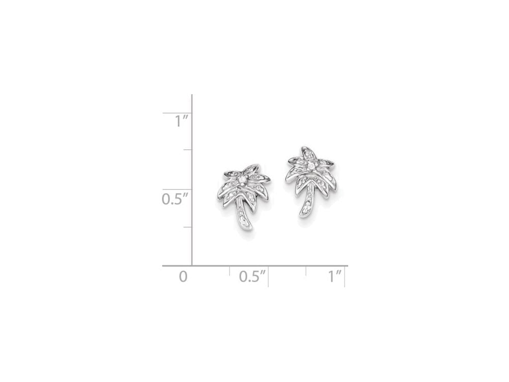 FJC Finejewelers Sterling Silver Cubic Zirconia Palm Tree Post Earrings