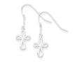 FJC Finejewelers Sterling Silver Polished Cross Dangle Earrings