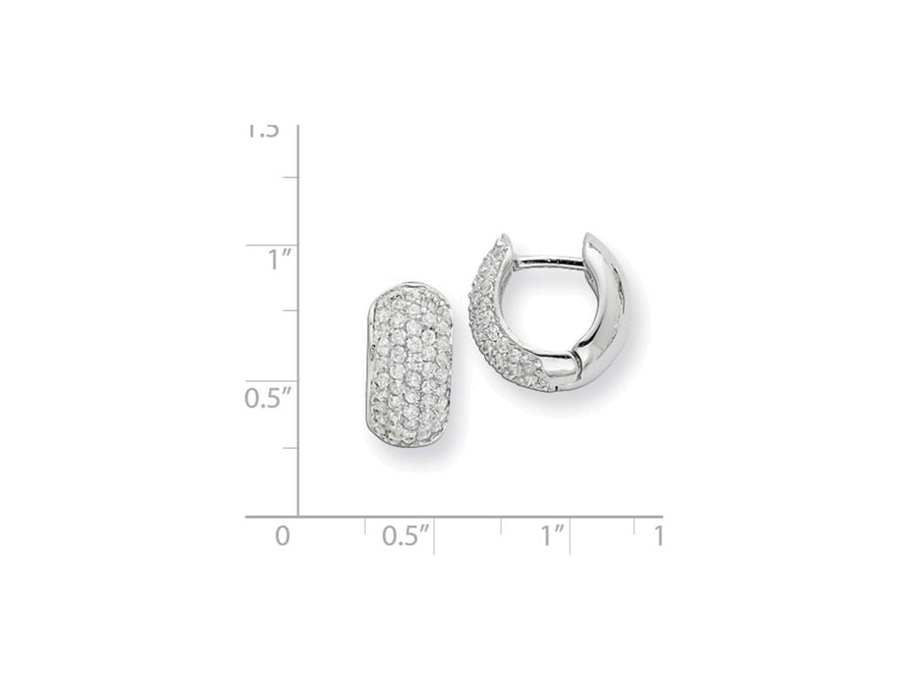 FJC Finejewelers Sterling Silver Cubic Zirconia Hinged Hoop Earrings