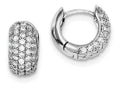 FJC Finejewelers Sterling Silver Cubic Zirconia Hinged Hoop Earrings