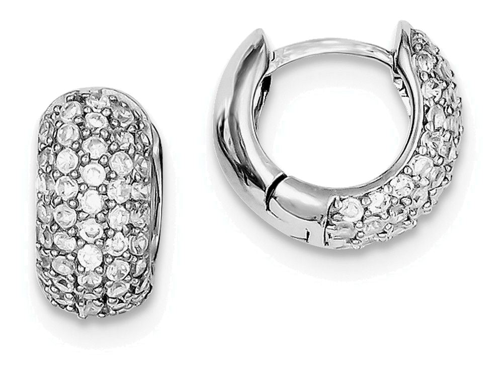 FJC Finejewelers Sterling Silver Cubic Zirconia Hinged Hoop Earrings