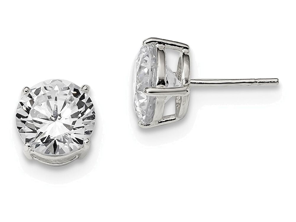 FJC Finejewelers Sterling Silver 9mm Round Basket Set Cubic Zirconia Stud Earrings