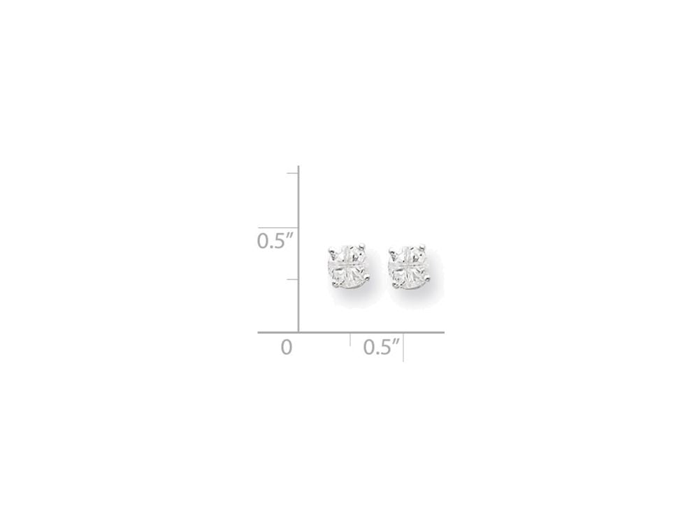 FJC Finejewelers Sterling Silver 4mm Round Basket Set Cubic Zirconia Stud Earrings
