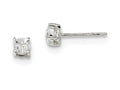 FJC Finejewelers Sterling Silver 4mm Round Basket Set Cubic Zirconia Stud Earrings