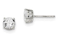 FJC Finejewelers Sterling Silver 6mm Round Basket Set Cubic Zirconia Stud Earrings