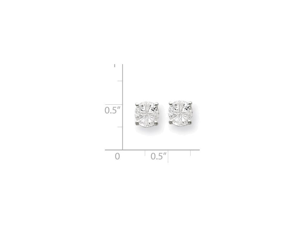 FJC Finejewelers Sterling Silver 7mm Round Basket Set Cubic Zirconia Stud Earrings