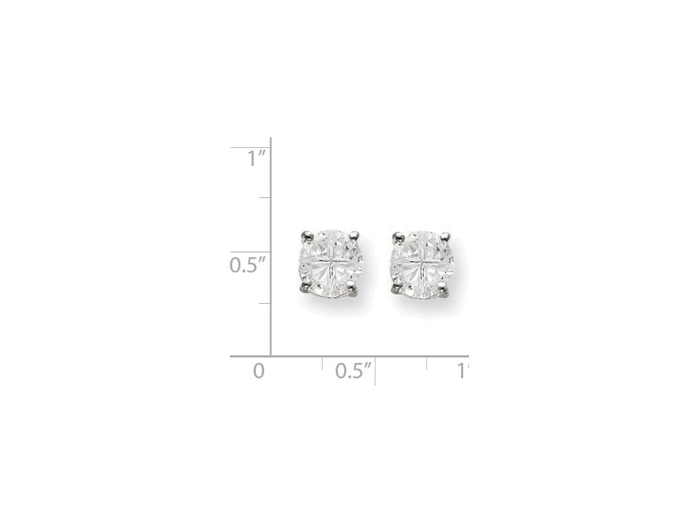 FJC Finejewelers Sterling Silver 8mm Round Basket Set Cubic Zirconia Stud Earrings