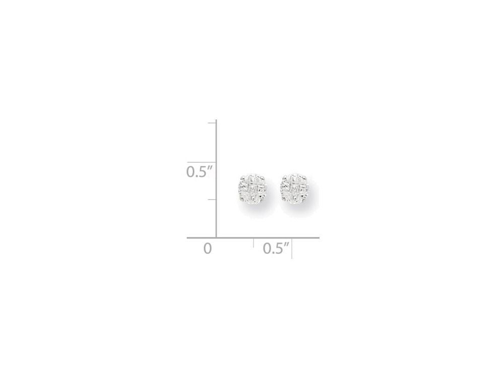 FJC Finejewelers Sterling Silver 5mm Round 4 Prong Cubic Zirconia Stud Earrings