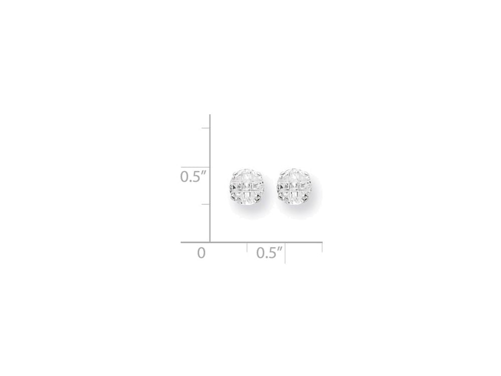 FJC Finejewelers Sterling Silver 6mm Round 4 Prong Cubic Zirconia Stud Earrings