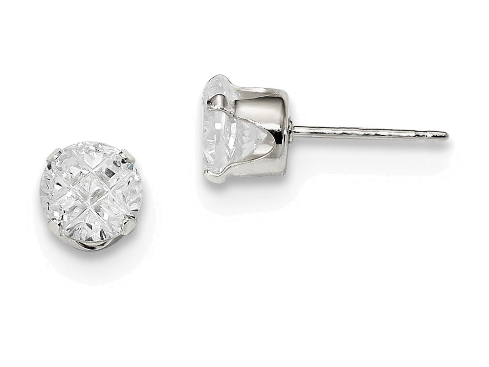 FJC Finejewelers Sterling Silver 6mm Round 4 Prong Cubic Zirconia Stud Earrings