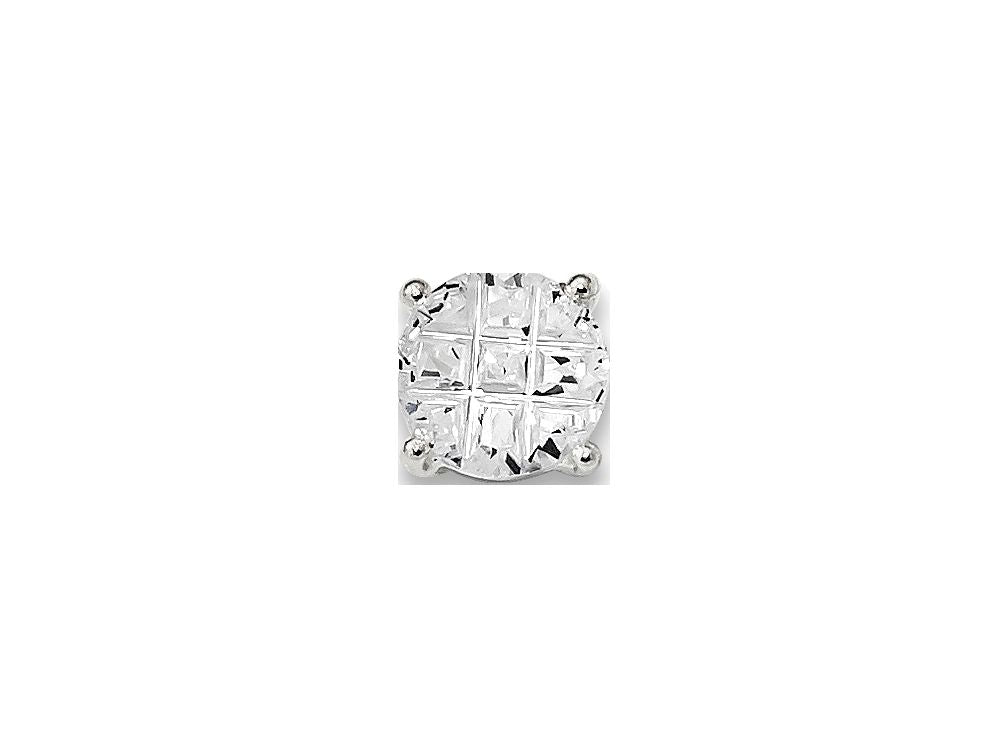 FJC Finejewelers Sterling Silver 6mm Round Basket Set Cubic Zirconia Stud Earrings