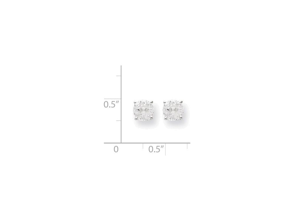 FJC Finejewelers Sterling Silver 6mm Round Basket Set Cubic Zirconia Stud Earrings