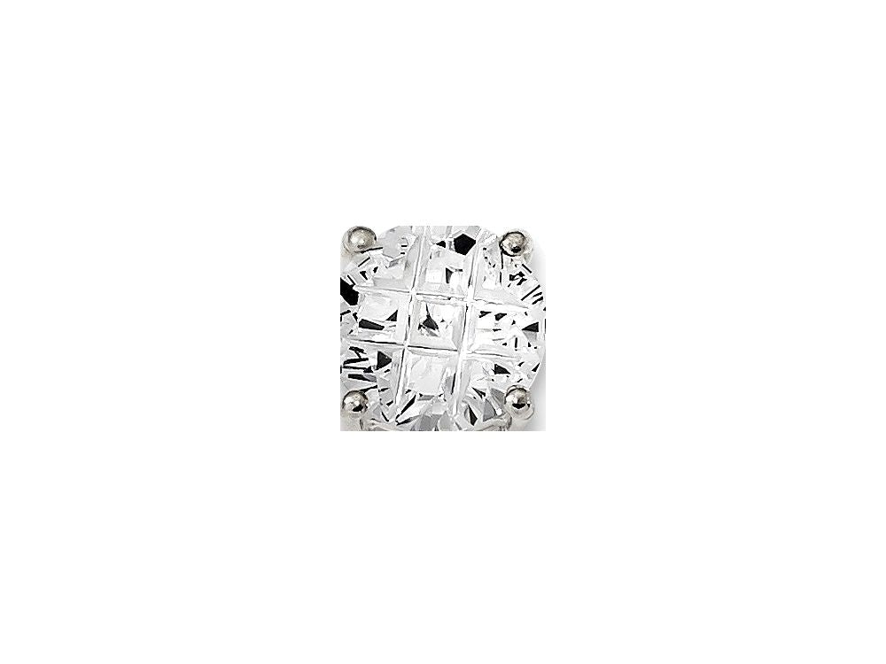 FJC Finejewelers Sterling Silver 7mm Round Basket Set Cubic Zirconia Stud Earrings