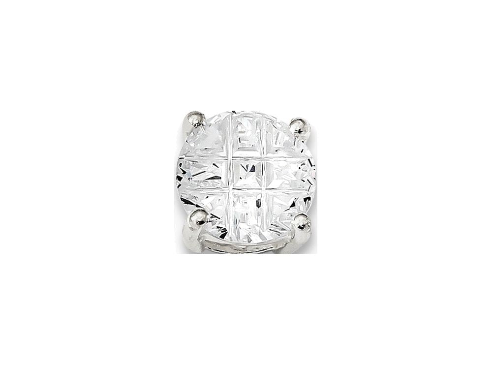 FJC Finejewelers Sterling Silver 8mm Round Basket Set Cubic Zirconia Stud Earrings