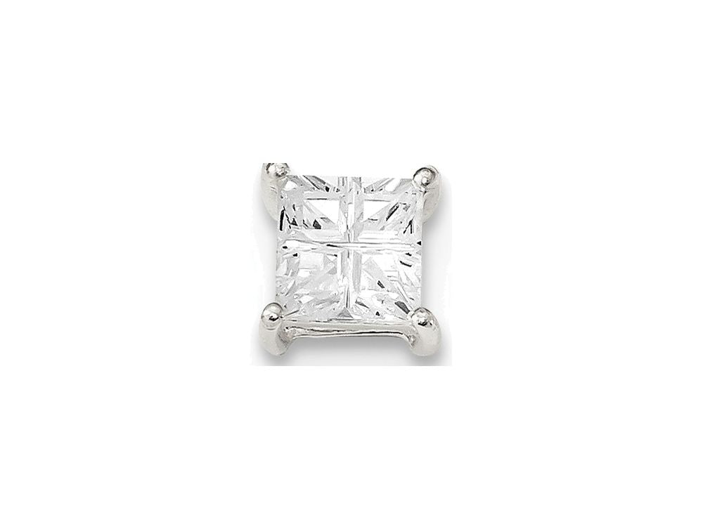 FJC Finejewelers Sterling Silver 6mm Square Cubic Zirconia Basket Set Stud Earrings