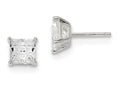 FJC Finejewelers Sterling Silver 6mm Square Cubic Zirconia Basket Set Stud Earrings