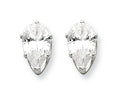 FJC Finejewelers Sterling Silver 8x5 Pear Cubic Zirconia Stud Earrings