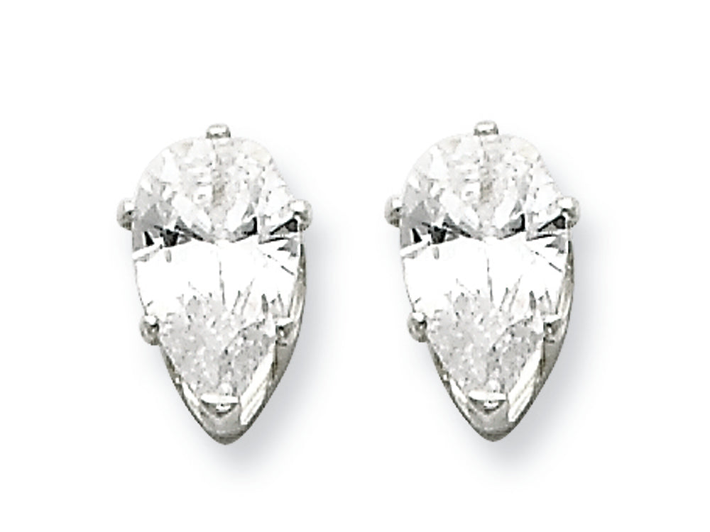 FJC Finejewelers Sterling Silver 8x5 Pear Cubic Zirconia Stud Earrings