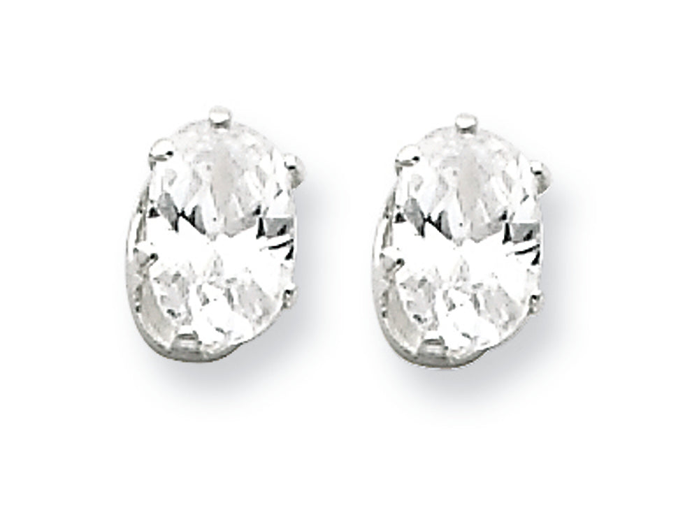 FJC Finejewelers Sterling Silver 6x4 Oval Cubic Zirconia Stud Earrings