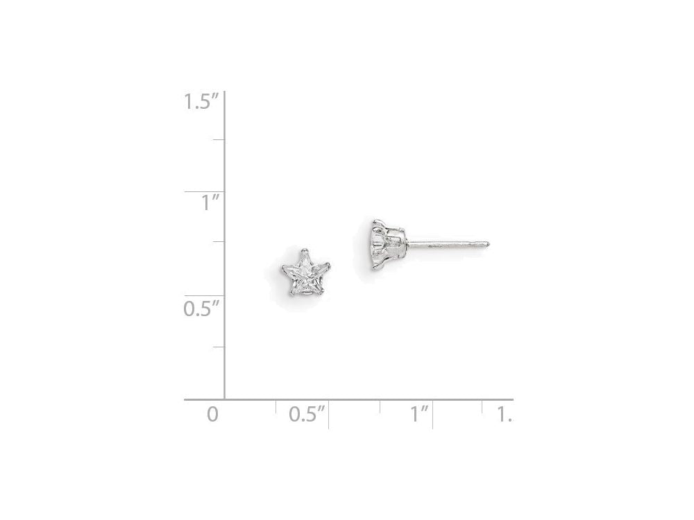FJC Finejewelers Sterling Silver 5mm Star Cubic Zirconia Stud Earrings