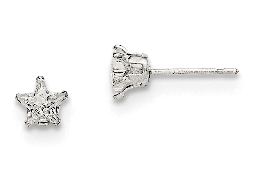 FJC Finejewelers Sterling Silver 5mm Star Cubic Zirconia Stud Earrings