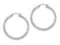 FJC Finejewelers Sterling Silver Bright Cut 3x40mm Hoop Earrings