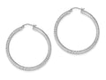 FJC Finejewelers Sterling Silver Bright Cut 3x45mm Hoop Earrings