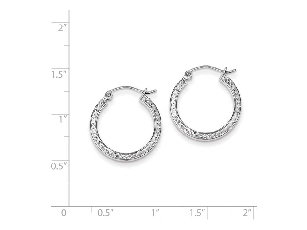 FJC Finejewelers Sterling Silver Bright Cut 2x20mm Square Tube Hoop Earrings