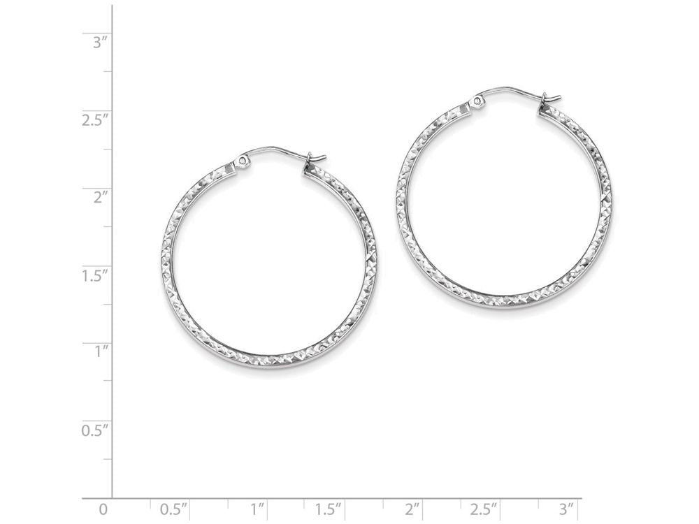 FJC Finejewelers Sterling Silver Bright Cut 2x35mm Square Tube Hoop Earrings