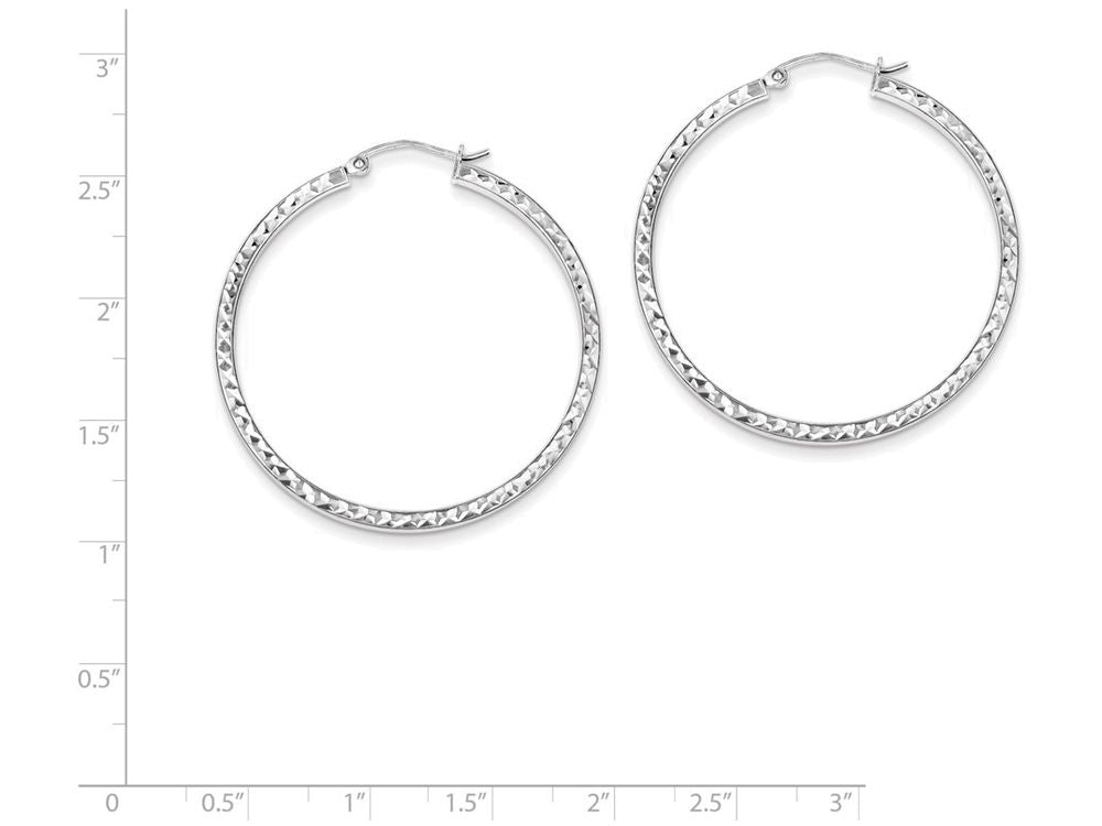 FJC Finejewelers Sterling Silver Bright Cut 2x40mm Square Tube Hoop Earrings